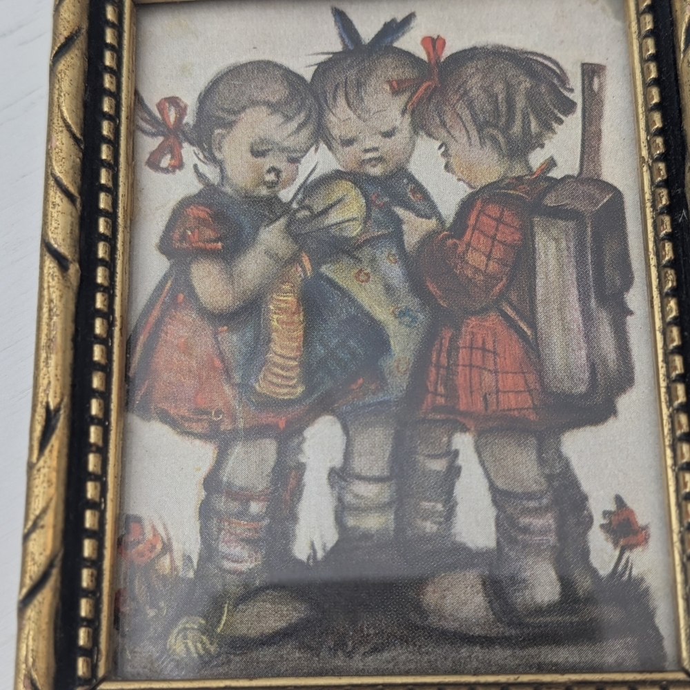 Vintage Hummel Framed Prints Set | Made in Germany Gold Tone Frames - Picture 4 of 6